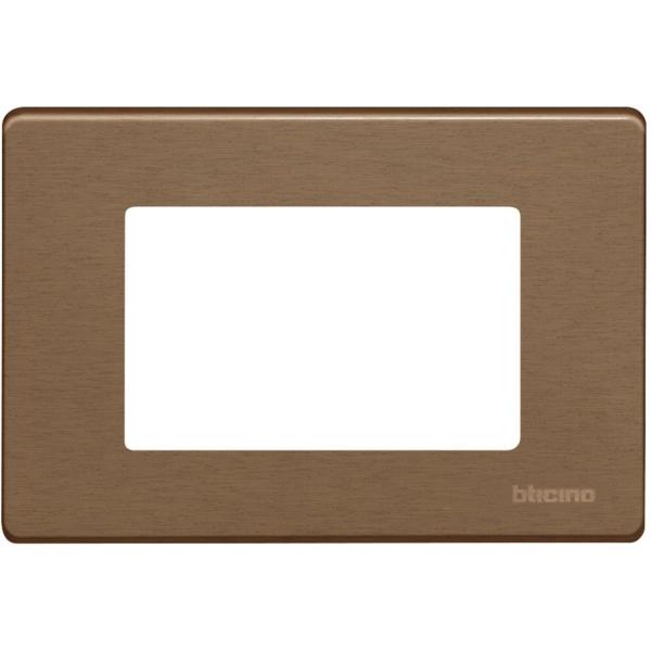 PLACA PARA ELEMENTO CON 3 MDULOS RECTANGULAR MAGIC EN COLOR BRONCE