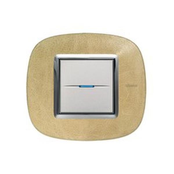 PLACA 2+2+2 MÓDULOS AXOLUTE PIEL EN COLOR ARENA