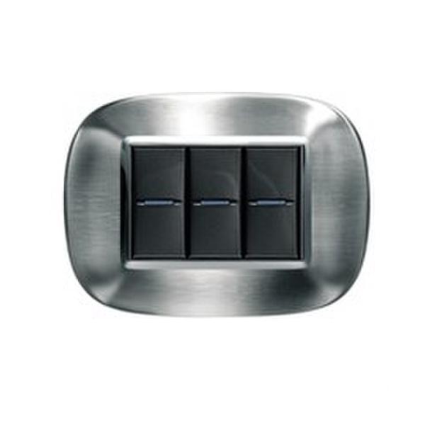 PLACA 3 MÓDULOS AXOLUTE ACERO SATINADO