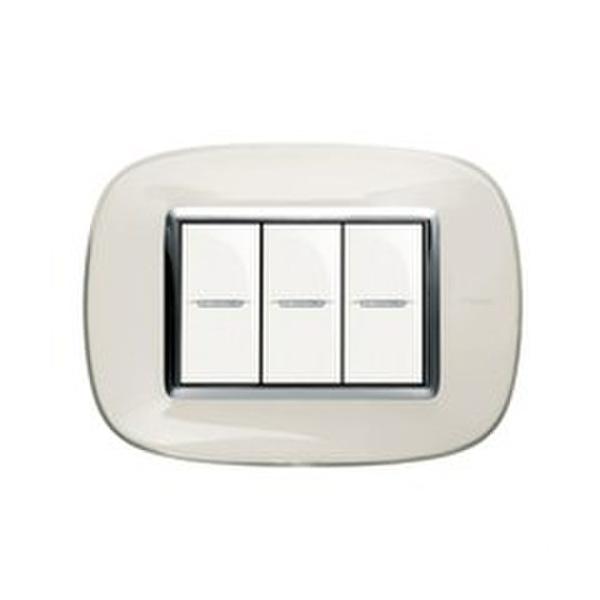 PLACA 3 MÓDULOS AXOLUTE EN COLOR BLANCO LIQUIDO