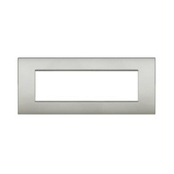 PLACA 7 MÓDULOS EN COLOR PLATA LUNA