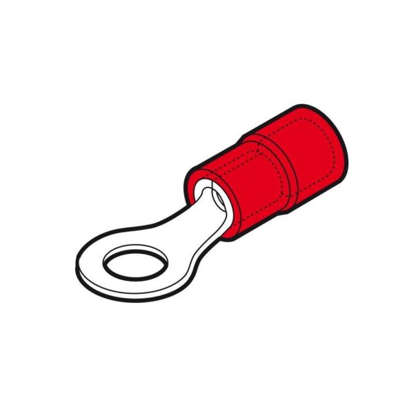 TERMINAL REDONDO PREAISLADO RF-M8 SECCIÓN 0,25-1,5mm² MÉTRICA 8,4mm ROJO