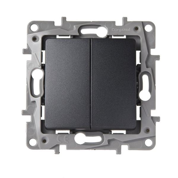 CONMUTADOR DOBLE NILO 1P 10A ANTRACITA