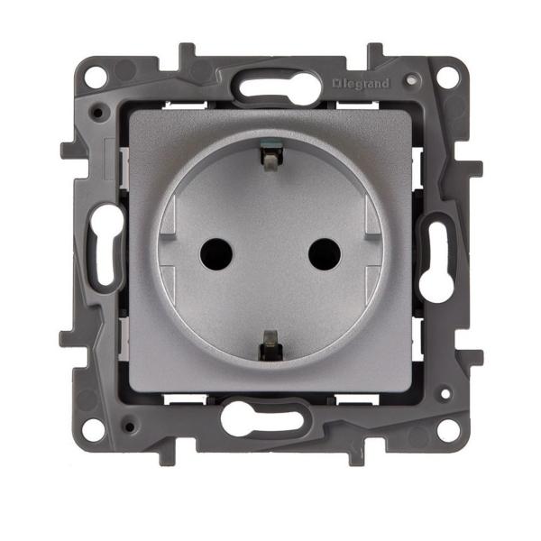 BASE NILO 2P + TOMA 16A EMBORNAMIENTO A TORNILLO ALUMINIO