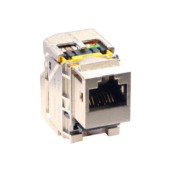 Enchufe Keystone RJ45 categoría 6A STP conexión rápida de crimpado