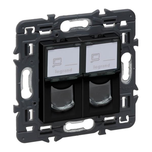 BASE VALENA NEXT 2XRJ45 UTP CATEGORA 6 DARK