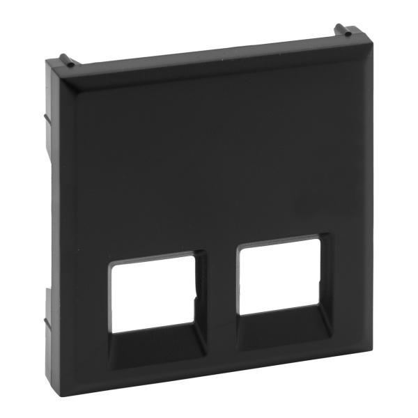 FRONTAL NILO STEP DOBLE PARA BASES TELEFNICAS E INFORMTICAS RJ 45, NEGRO MATE