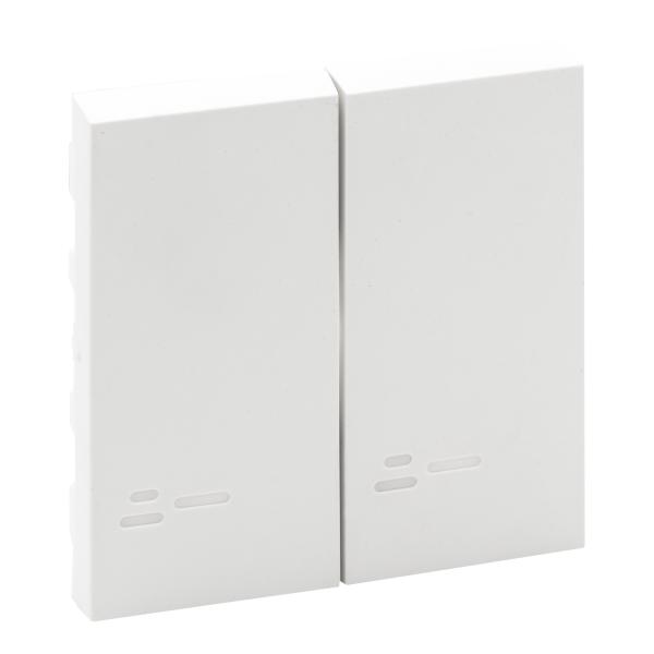 Tecla Niloé Step - Interruptor y conmutador doble con visor - Blanco mate