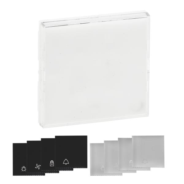 Tecla Niloé Step - Interruptor y conmutador con portaetiquetas - Aluminio-Negro