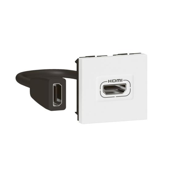 BASE HDMI CABLEDADA MOSAIC 2 MDULOS, BLANCO