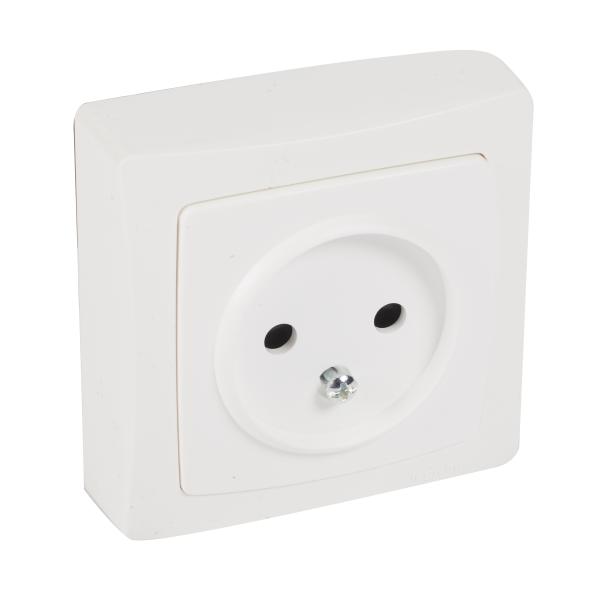 Base 2P+T obturador de protección - Oteo - monobloc - Blanco