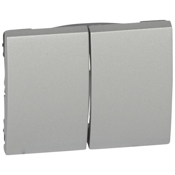 TECLA ALUMINIO PARA DOBLE INTERRUPTOR CONMUTADOR GALEA