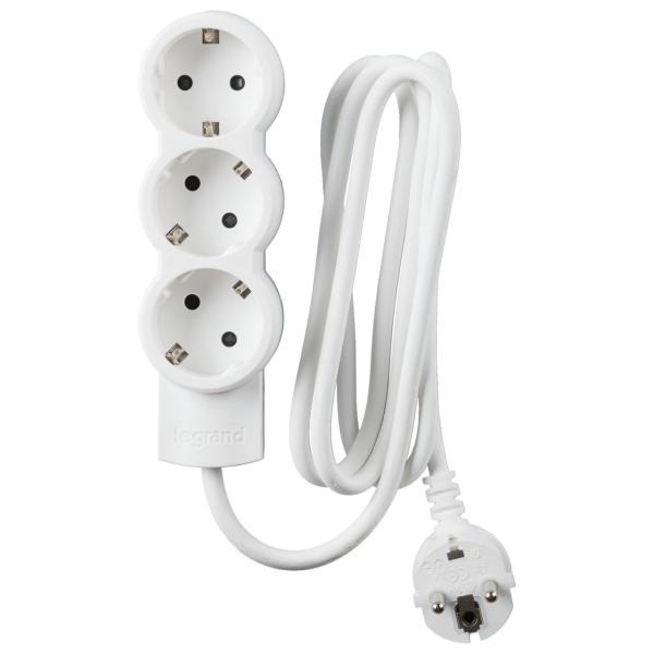 BASE MLTIPLE STD 3x2P + T CABLE 1,5m SIN INTERRUPTOR