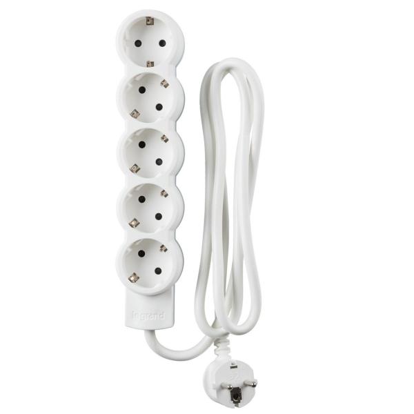 BASE MLTIPLE STD 5x2P + TT CABLE 1,5m SIN INTERRUPTOR