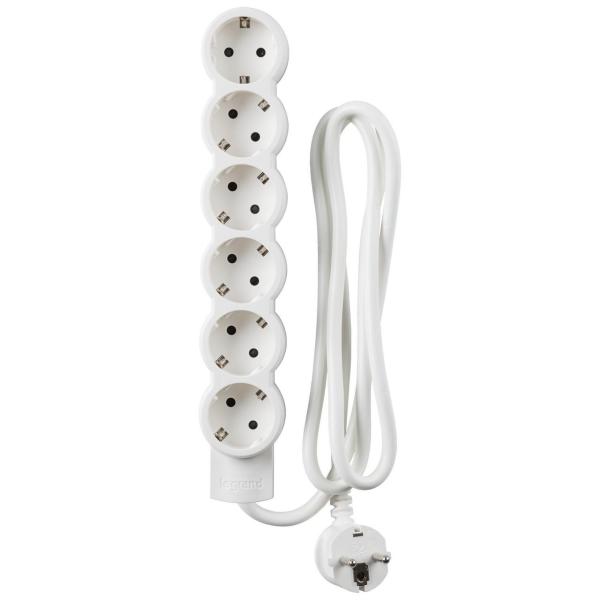 BASE MLTIPLE STD 6x2P + TT CABLE 1,5m SIN INTERRUPTOR