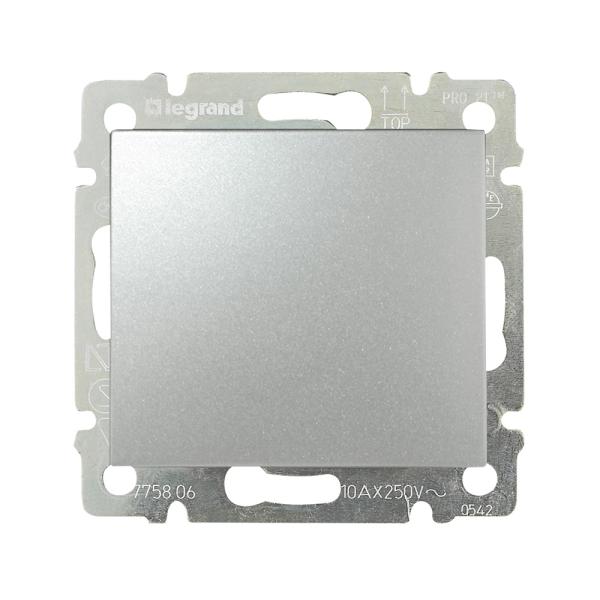 Conmutador Valena - doble - 10AX - 250V~ - Aluminio brillante