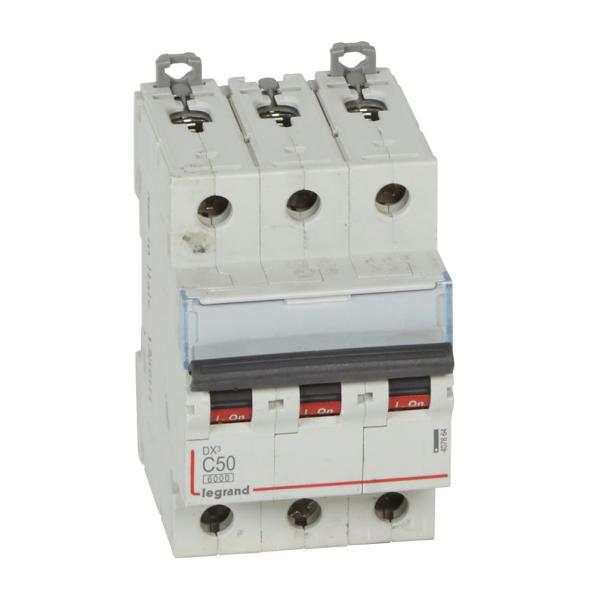 Magnetotérmico DX³ 6000/10kA - 3P - 400V~ - 50A - curva C
