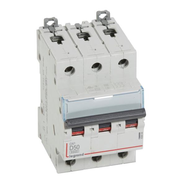Magnetotérmico DX³ 6000/10kA - 3P - 400V~ - 50A - curva D