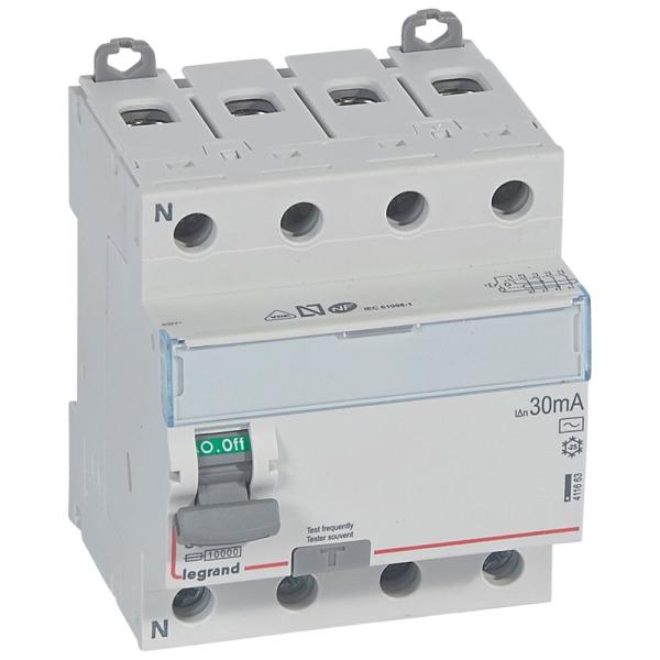 Interruptor diferencial DX³ - 4P - 400V~ - 80A - Tipo AC - 30mA - 4mod