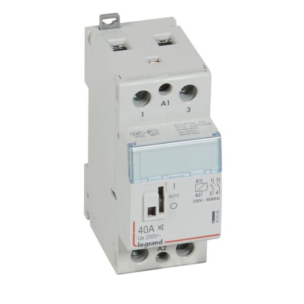 Contactor silencioso con bobina 230V~ - 2P - 250V~/40A - 2 NA