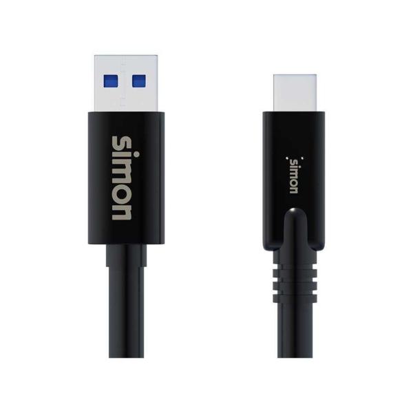 CABLE USB 3.1A USB C 1m NEGRO