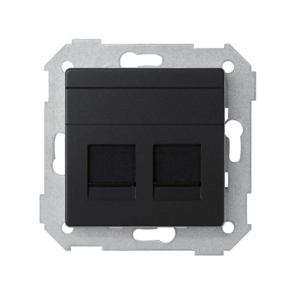 PLACA SIMON 82 V&D PNA.UNV.GPOLV.P/2 CTR.RJ45 NG MT