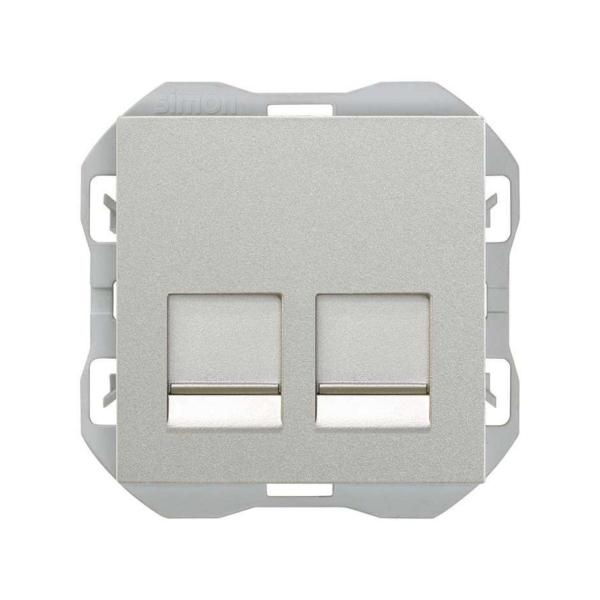 TAPA SIMON 270 RJ45 DOBLE SIN CONECTOR ALUMINIO