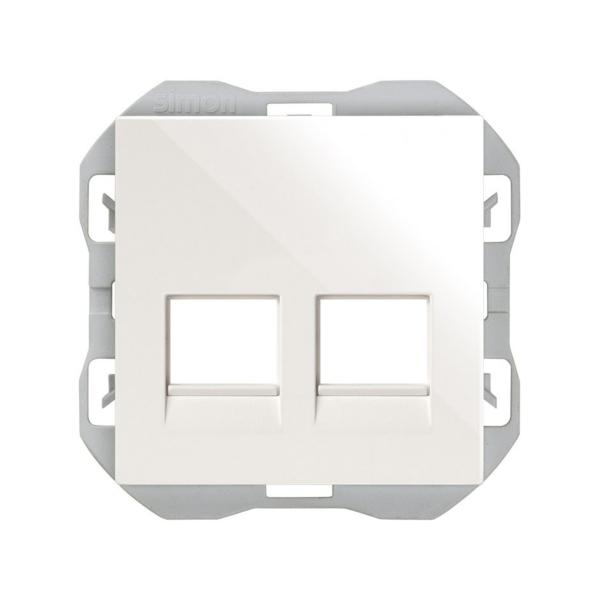 TAPA SIMON 270 RJ45 DOBLE SIN CONECTOR BLANCO