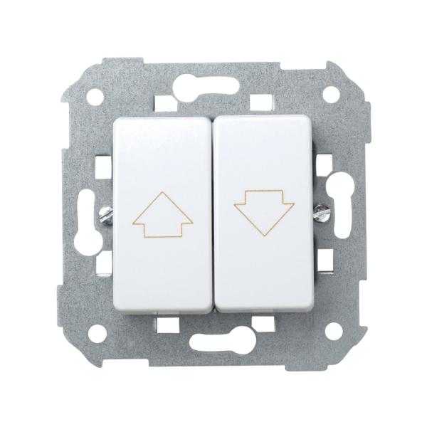 Grupo de 2 pulsadores para persianas 10 A 250V~ sin enclavamiento y con embornamiento rápido blanco Simon 27 Play
