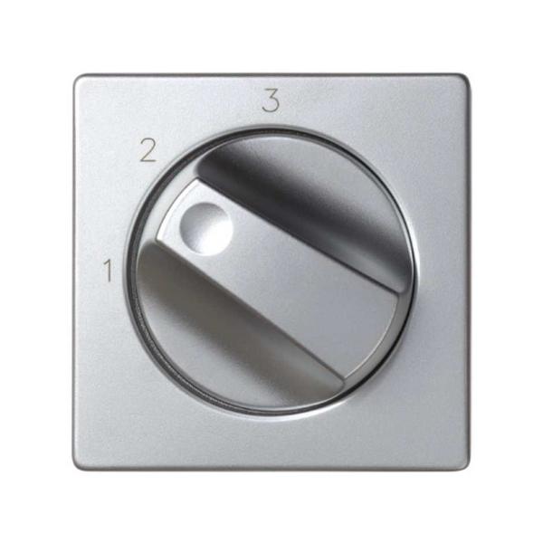 TAPA Y BOTÓN SIMON 82 PARA CONMUTADOR ROTATIVO CON 3 POSICIONES ALUMINIO