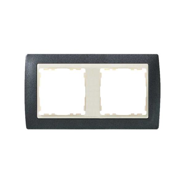 MARCO SIMON 82 CON 2 ELEMENTOS GRIS GRANITO/ZÓCALO MARFIL