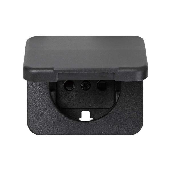 TAPA ARTICULADA SIMON 75 PARA BASE ENCHUFE 2P+TT LATERAL GRAFITO