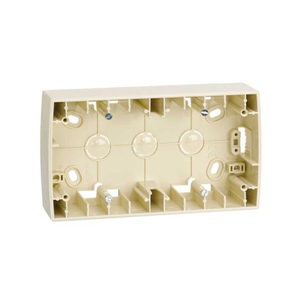 Caja de superficie alta para 2 elementos marfil Simon 82
