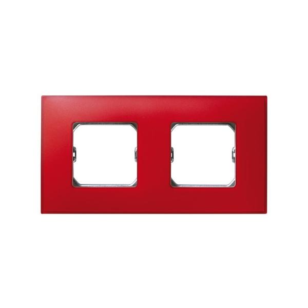 PLACA SIMON 27 NEOS CON 2 MÓDULOS ANCHOS O 4 ESTRECHOS ROJO MATE