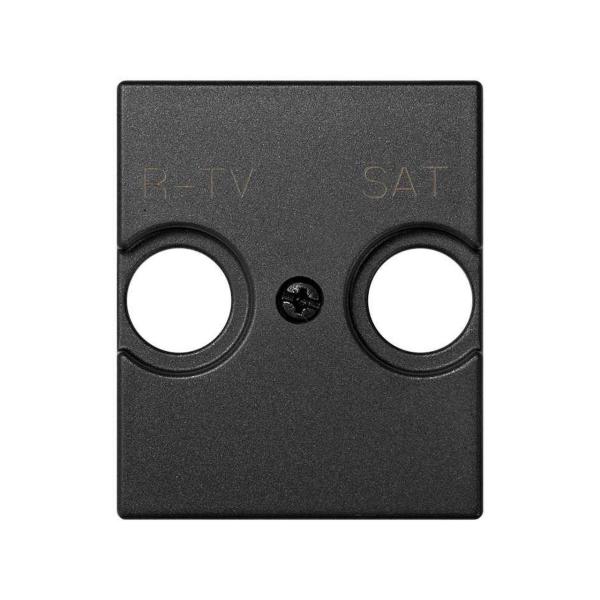 TAPA SIMON 82 CENTRALIZACIONES TOMA R-TV+SATÉLITE MÓDULO ANCHO GRAFITO
