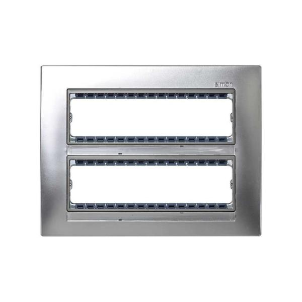 PLACA CENTRALIZACIÓN SIMON 82 CON 2 FILAS ALUMINIO