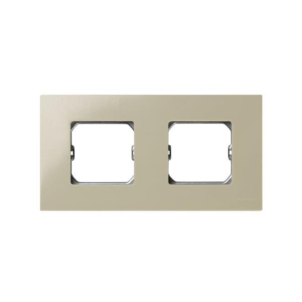 Marco compacto para 2 elementos marfil con bastidor Simon 27 Play