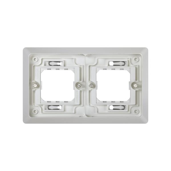 Marco para cajas de empotrar de 2 elementos horizontal gris Simon Aqua