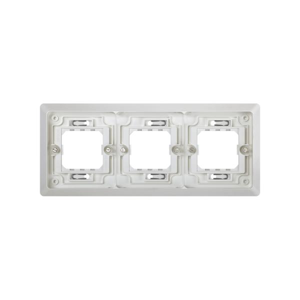 Marco para cajas de empotrar de 3 elementos horizontal gris Simon Aqua