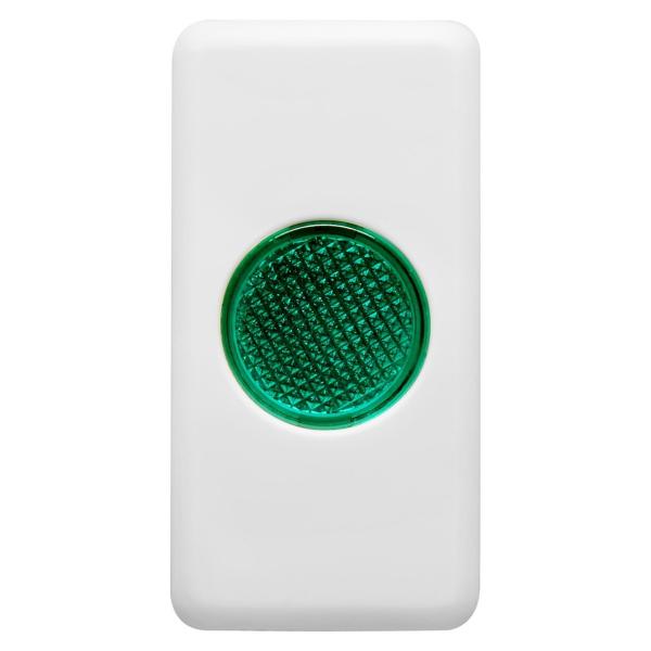 TESTIGO DE SEÑALIZACIÓN INDIVIDUAL 250V 1 MÓDULO EN BLANCO DIFUSOR VERDE