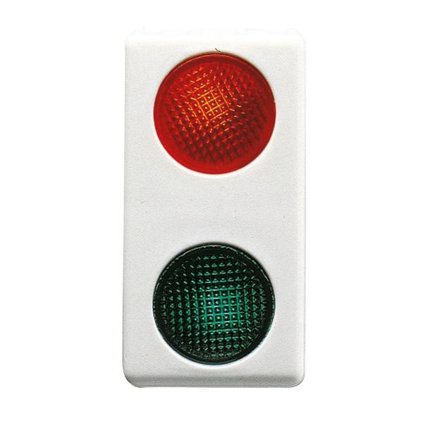 DIFUSOR DE SEÑALIZACIÓN DOBLE 230V 1 MÓDULO EN BLANCO DIFUSOR ROJO/VERDE
