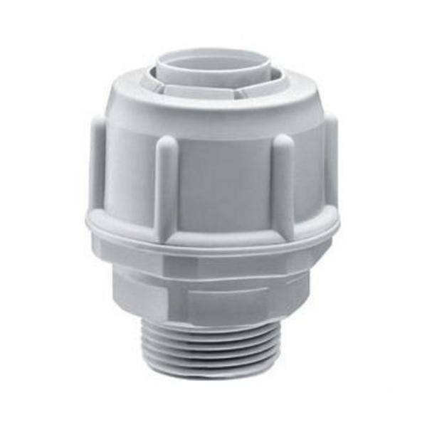 RACOR FIJO RECTO CON PASO MÉTRICO RUNM CON DIÁMETRO DE 14mm GRIS RAL7035 IP54