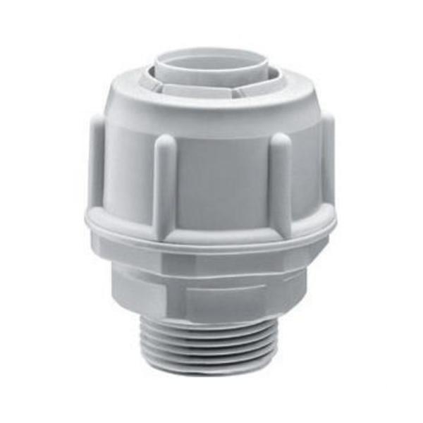 RACOR FIJO RECTO CON PASO MÉTRICO RUNM CON DIÁMETRO DE 16mm GRIS RAL7035 IP54