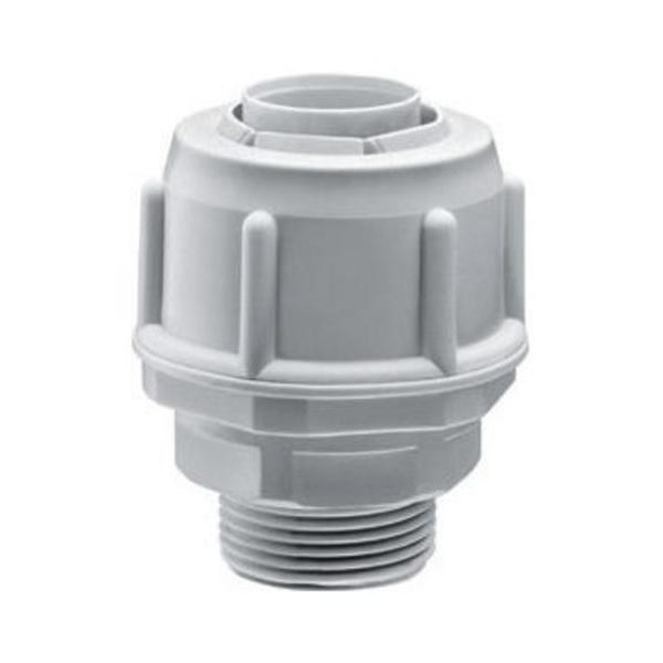 RACOR FIJO RECTO CON PASO MÉTRICO RUNM CON DIÁMETRO DE 20-22mm GRIS RAL7035 IP54