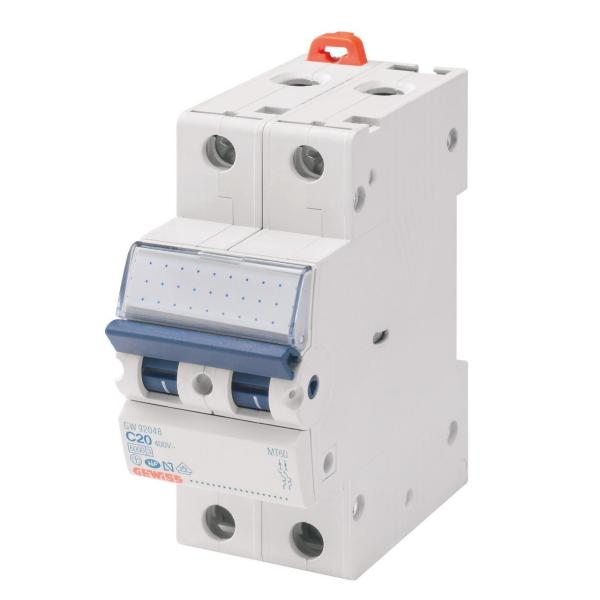 INTERRUPTOR MAGNETOTRMICO MT60 1P+N 10A CURVA C 2 MDULOS