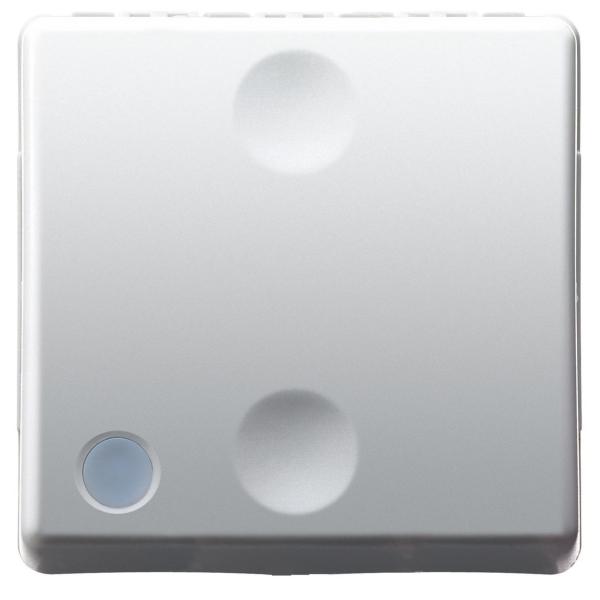 PULSADOR 1P 250V AC NA DE 10A ILUMINABLE 2 MÓDULOS EN BLANCO