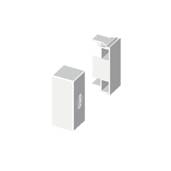 Tapa final de 20x50 mm Unex en U24X color blanco