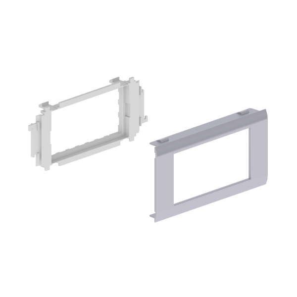 Adaptador de 2 mecanismos Mosaic 45 en tapas de 65 mm Unex en U24X color aluminio