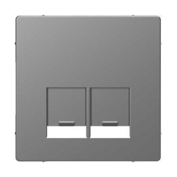 TAPA PARA TOMA DOBLE TIPO RJ45 D-LIFE EN COLOR ALUMINIO