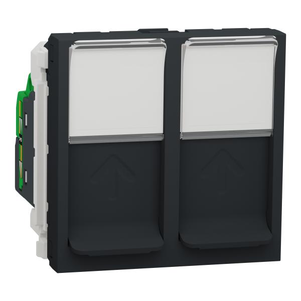 New Unica Toma doble RJ45 cat.6 UTP 2 mod. Antrac